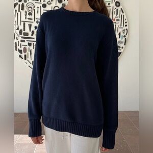 Navy blue crew neck sweater